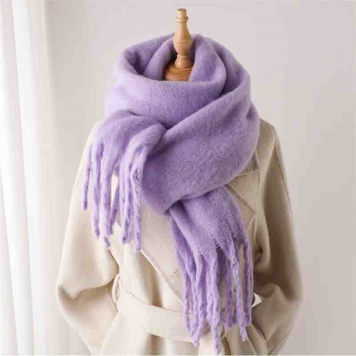 Mustard thick fluffy winter scarf