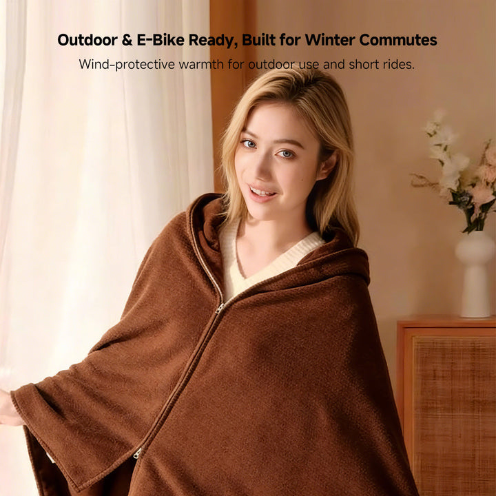 Cosycombe™ Hooded Heated Wearable Blanket with Zip and 3 Heat Settings