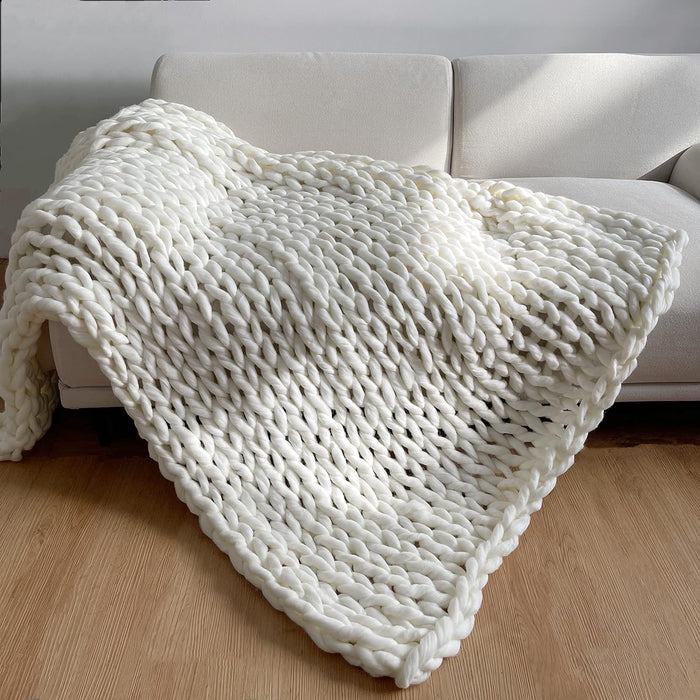 Cosycombe™ Handmade Chunky Knit Weighted Throw for Cosy Nights