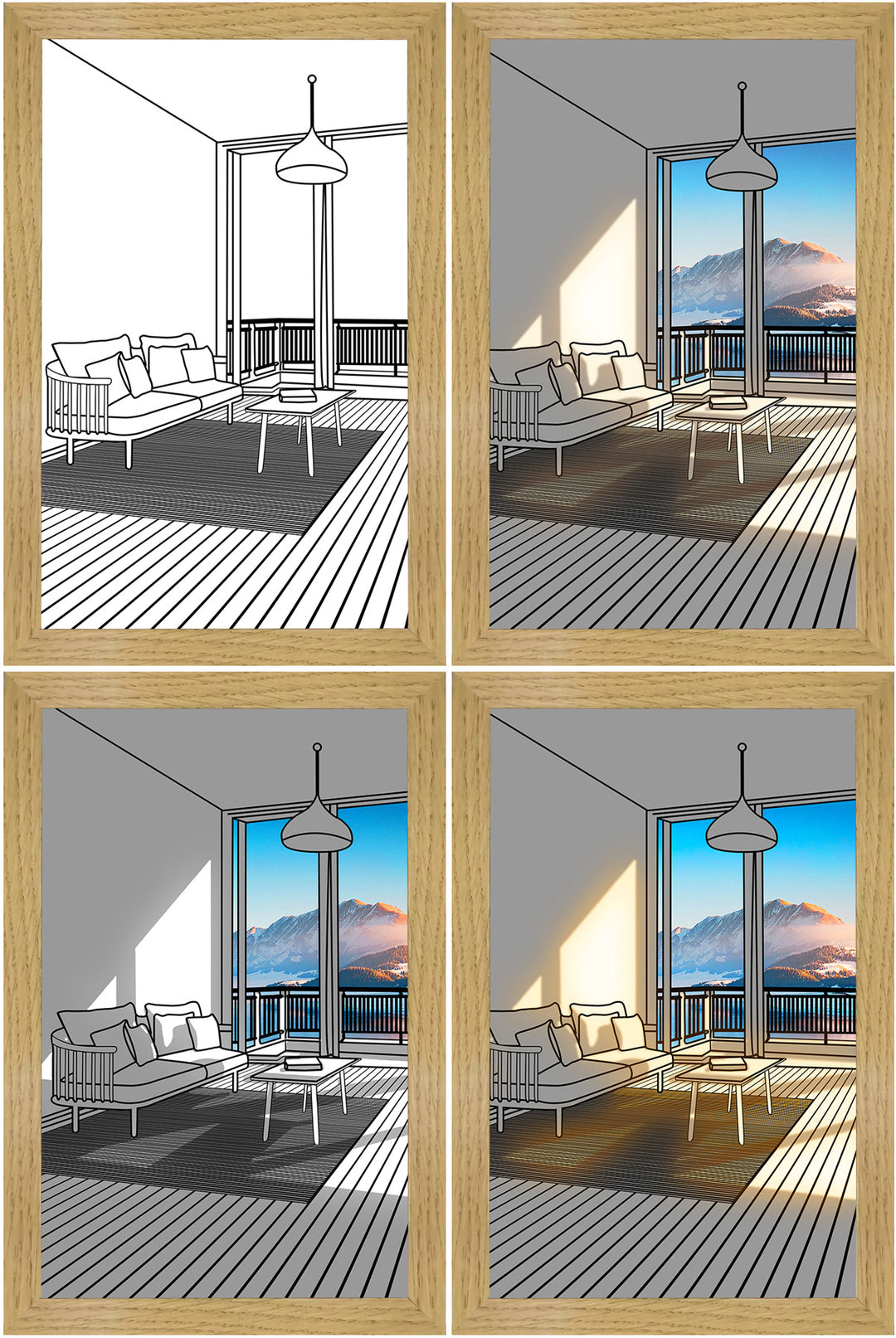 Framed LED painting with sunshine glow