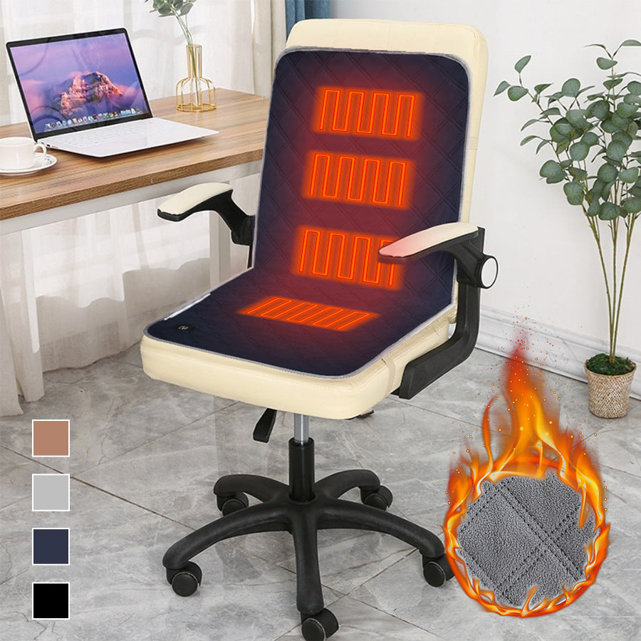 Grey quilted USB heated seat cushion