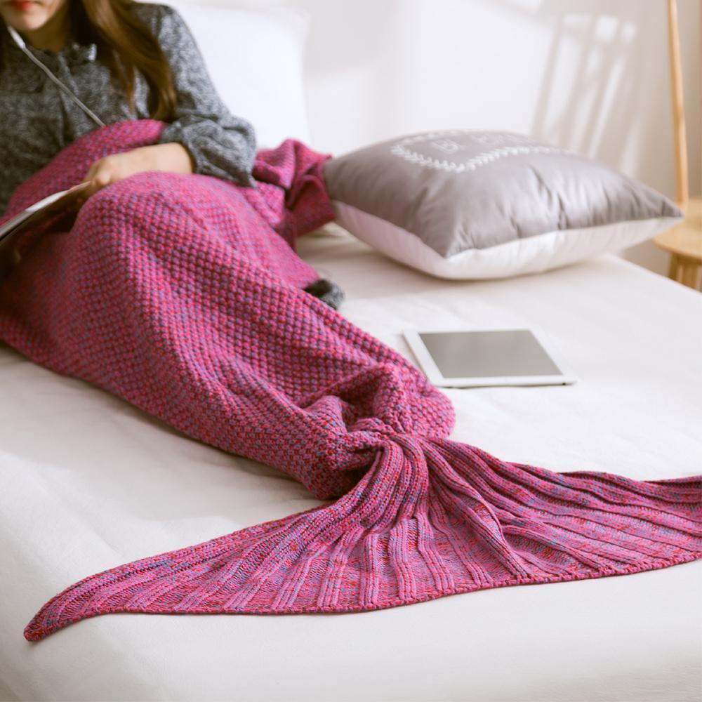 Cosycombe™ Crochet Mermaid Tail Blanket in Soft Cotton Blend