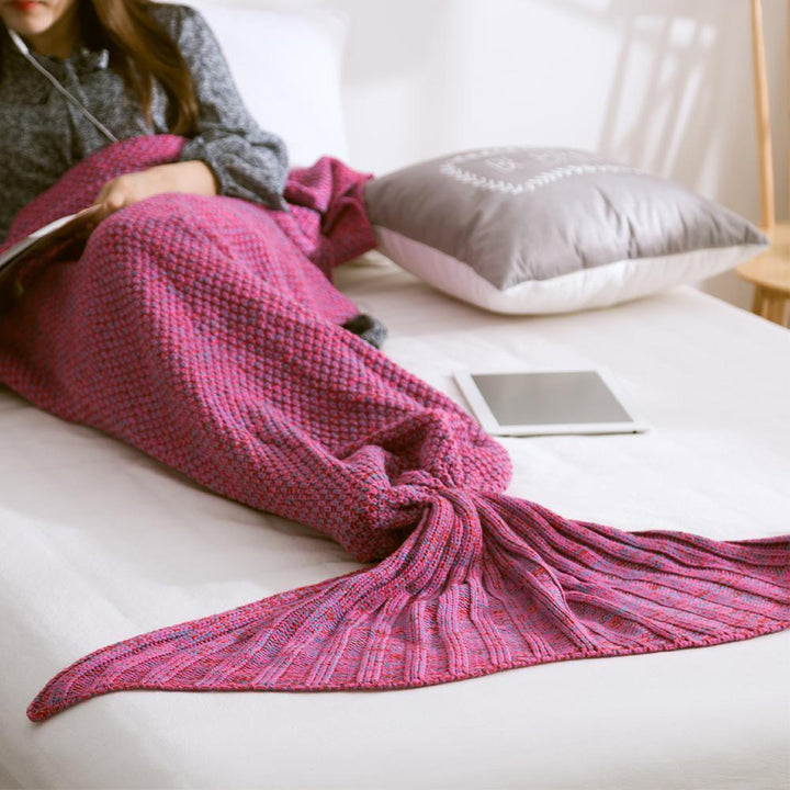 Cosycombe™ Crochet Mermaid Tail Blanket in Soft Cotton Blend