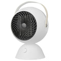 White portable fan heater with carry handle