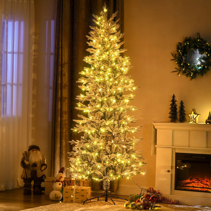 Cosycombe Snow-Flocked Christmas Tree with 350 Clear Lights, 7.5ft
