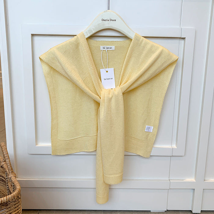 Cosycombe Knitted Shoulder Wrap with Tie Front
