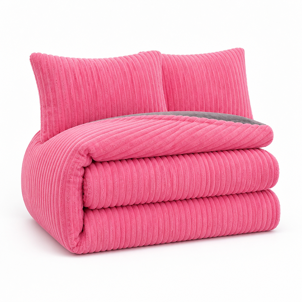 Cosycombe™ Coral Fleece Duvet Cover Set with 2 Pillowcases, Warm and Soft