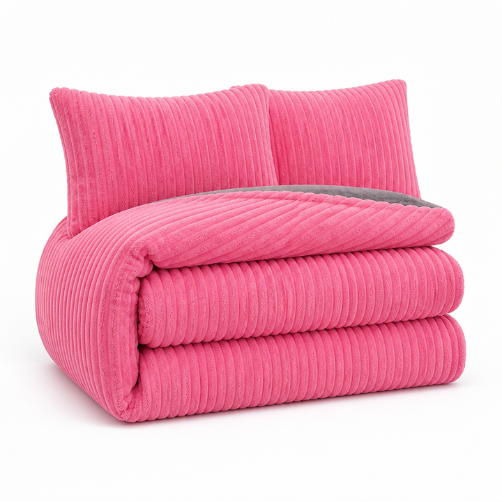 Cosycombe™ Coral Fleece Duvet Cover Set with 2 Pillowcases, Warm and Soft