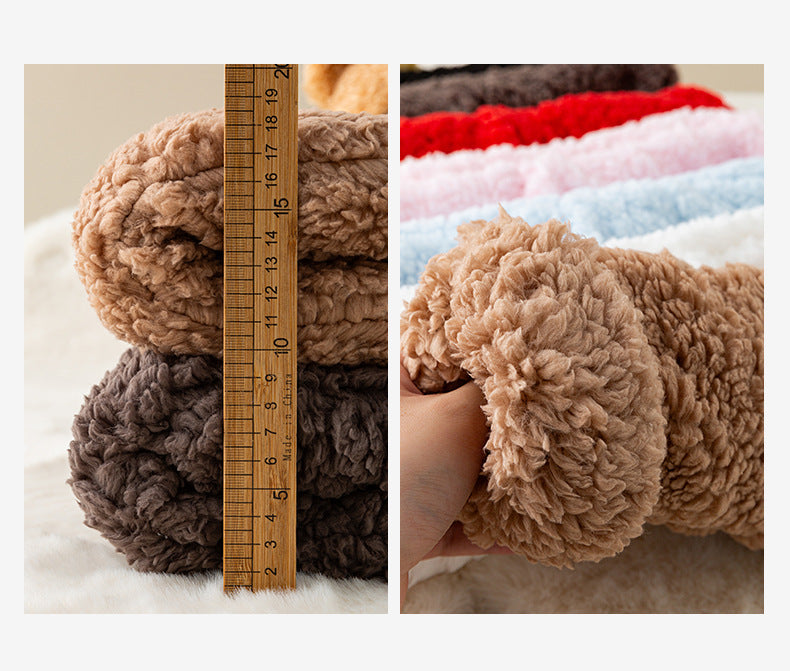 Fluffy fleece floor socks with bunny face