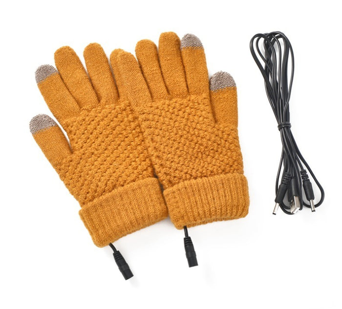 Cosycombe USB Heated Knitted Gloves with Touchscreen Fingertips