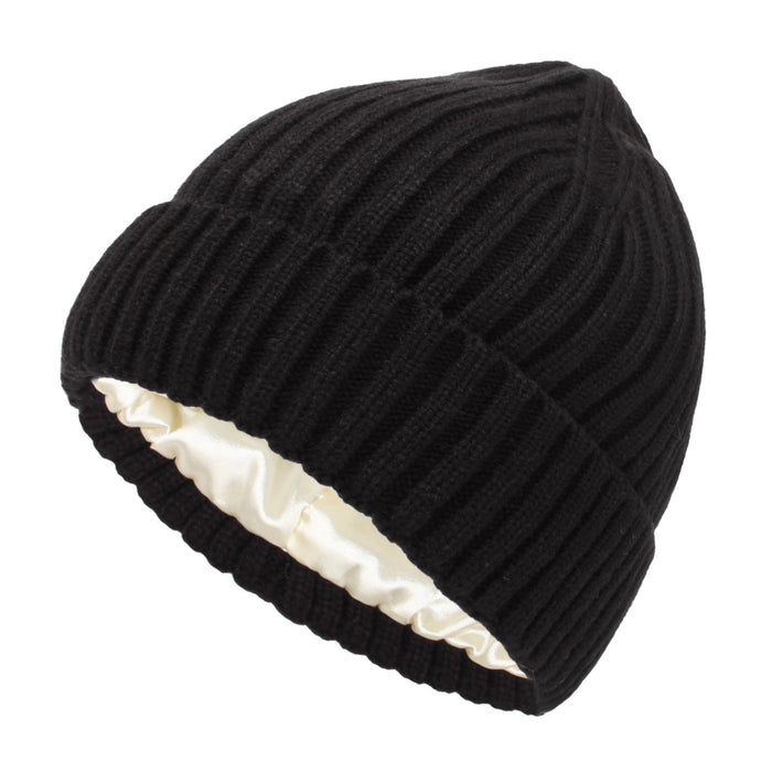 Cosycombe Ribbed Beanie with Hair Friendly Satin Lining
