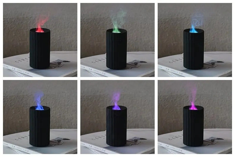 Small Air Humidifier With Flame Effect, 100ml, Quiet Diffuser