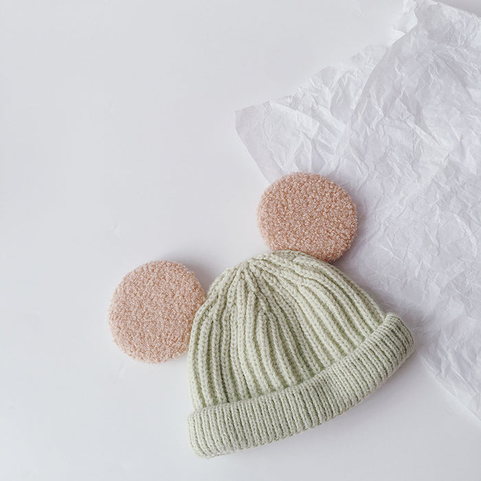 Cosycombe Kids Teddy Ear Beanie in Soft Rib Knit