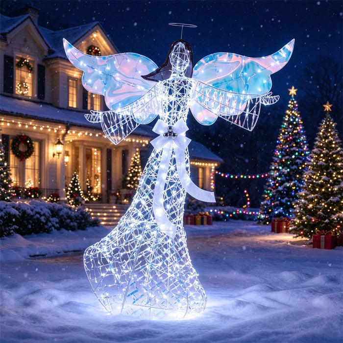Cosycombe Light-Up Christmas Angel with Iridescent Wings, 158cm