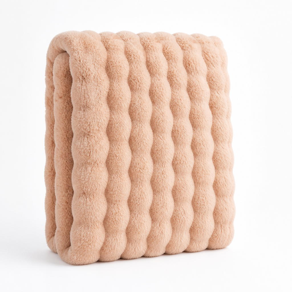 Cosycombe™ Ribbed Plush Knit Blanket, Soft and Machine Washable