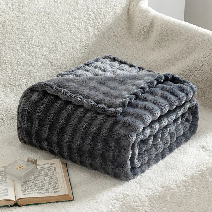 Cosycombe™ 3D Bubble Plush Blanket with Cloud-Soft Raised Texture