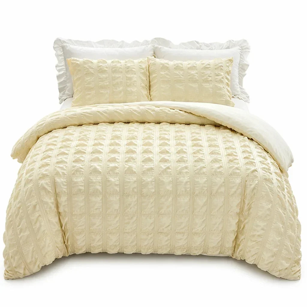 Cosycombe™ Pintuck Duvet Cover Set with Textured Finish, Wrinkle-Free