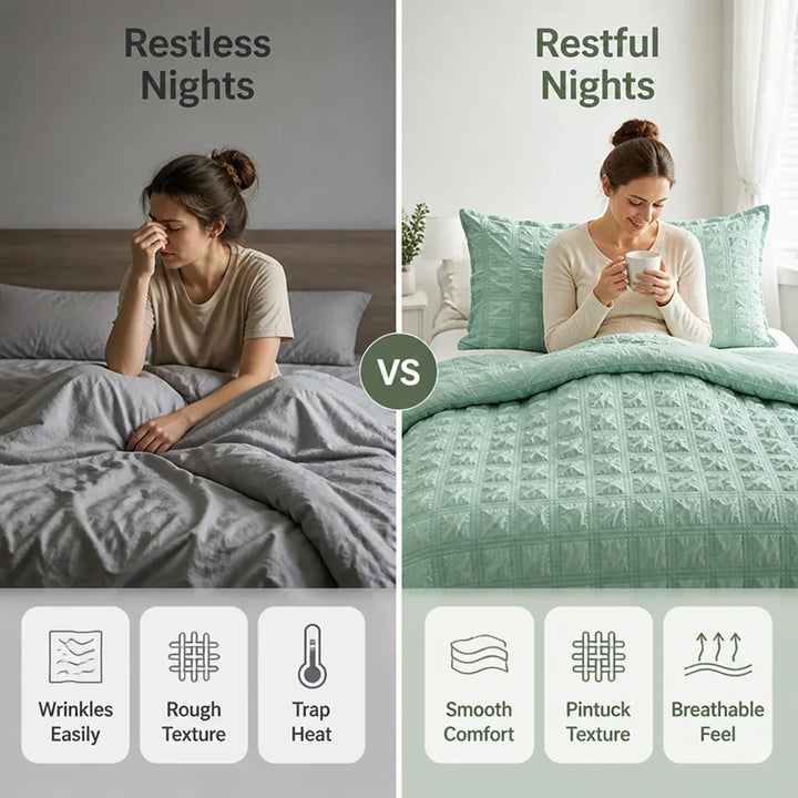 Cosycombe™ Pintuck Duvet Cover Set with Textured Finish, Wrinkle-Free