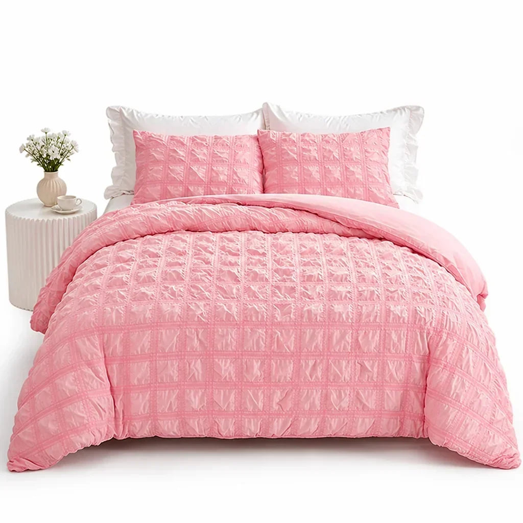 Cosycombe™ Pintuck Duvet Cover Set with Textured Finish, Wrinkle-Free