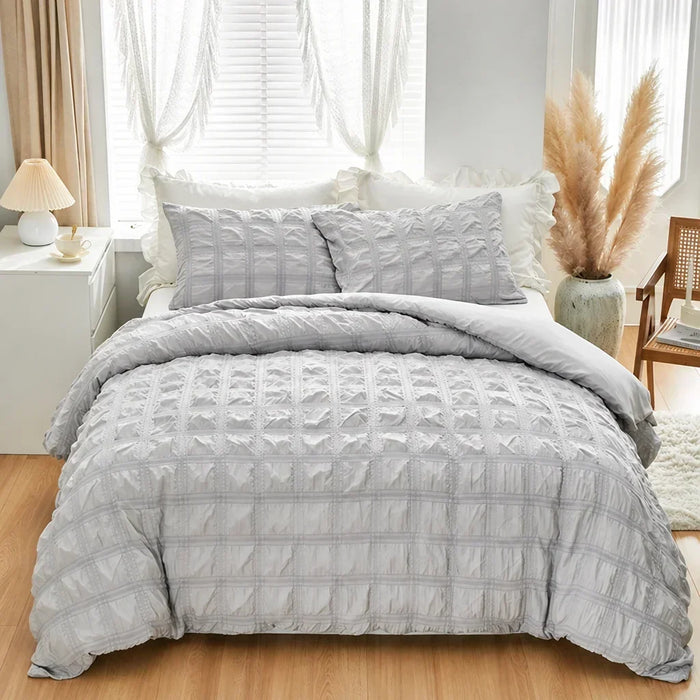 Cosycombe™ Pintuck Duvet Cover Set with Textured Finish, Wrinkle-Free