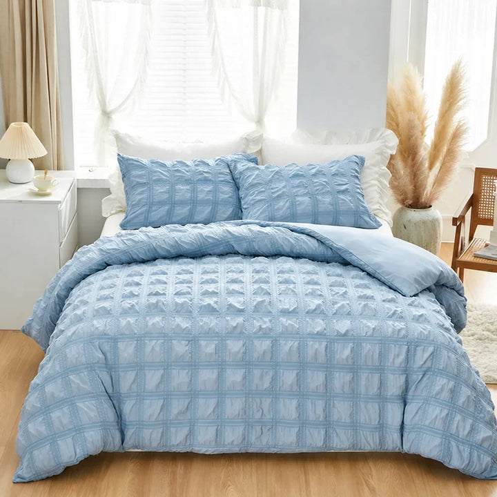 Cosycombe™ Pintuck Duvet Cover Set with Textured Finish, Wrinkle-Free