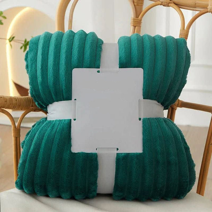 Cosycombe™ Wide Stripe Flannel Fleece Blanket, Ultra-Soft and Warm