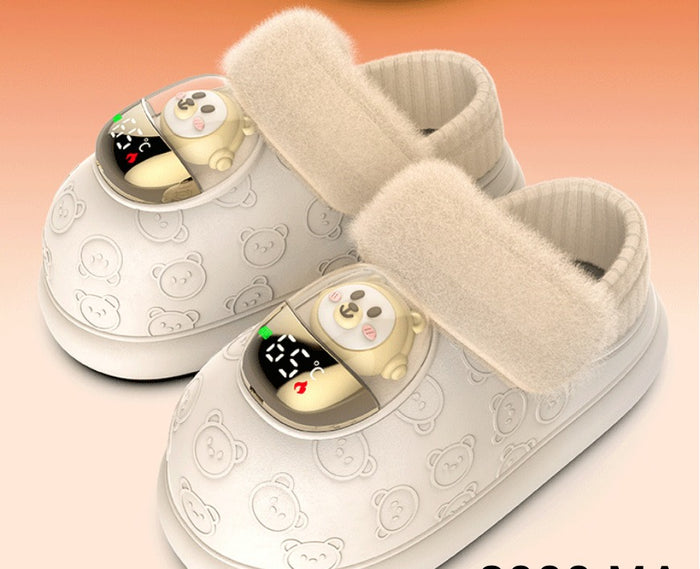 Cosycombe Rechargeable Heated Slippers with Washable Fleece Lining
