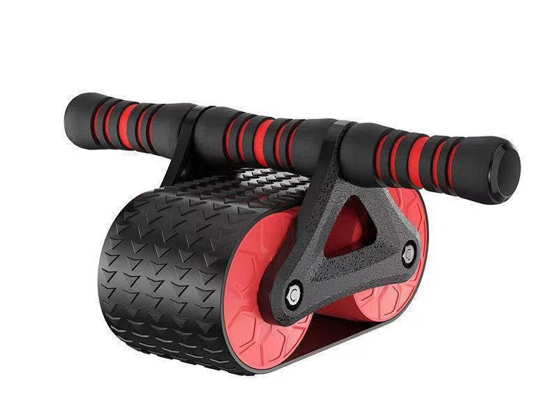 Double ab roller wheel with kneeling pad