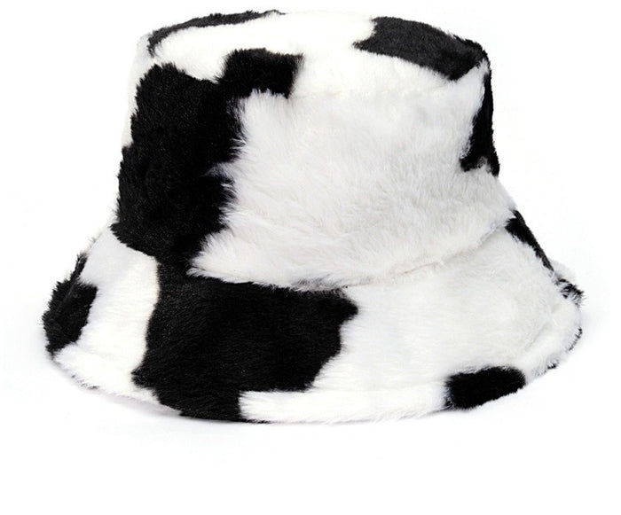 Cosycombe Fluffy Faux Fur Bucket Hat in Bold Prints