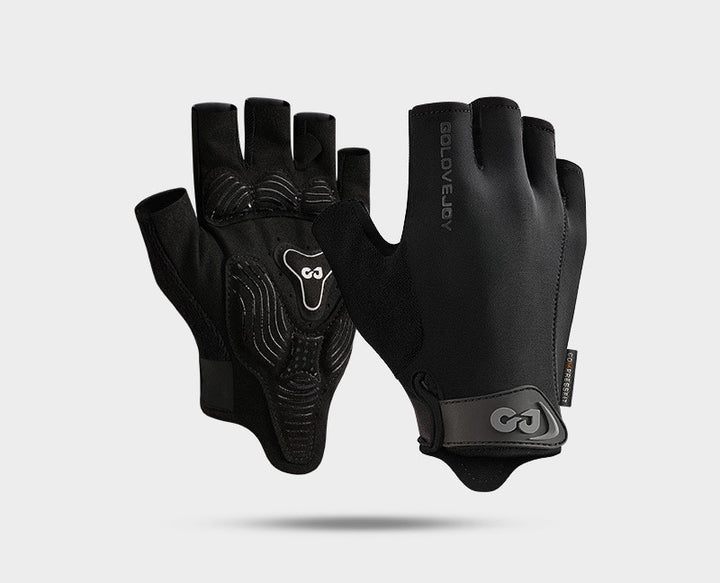Padded half-finger cycling gloves with mesh back