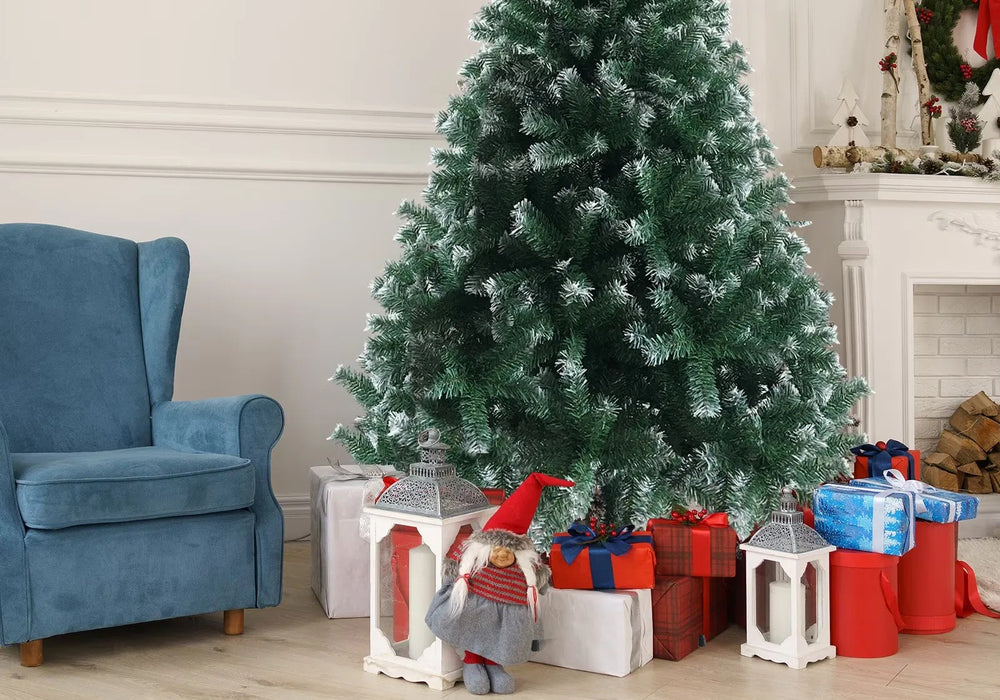 Light green tree with white branch tips