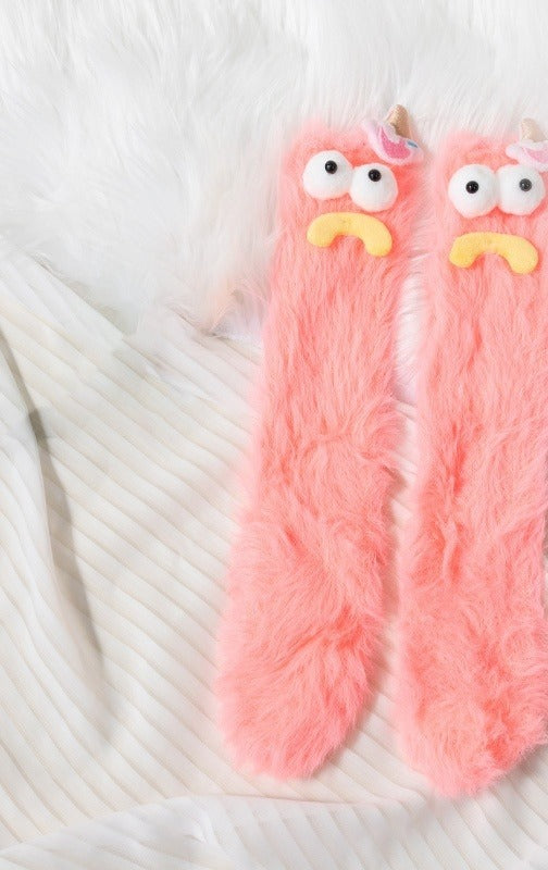 Cosycombe Fluffy Monster Socks with Funny Faces