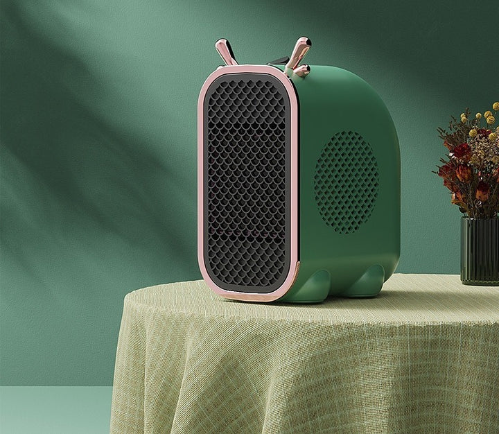 Small white fan heater with ear design