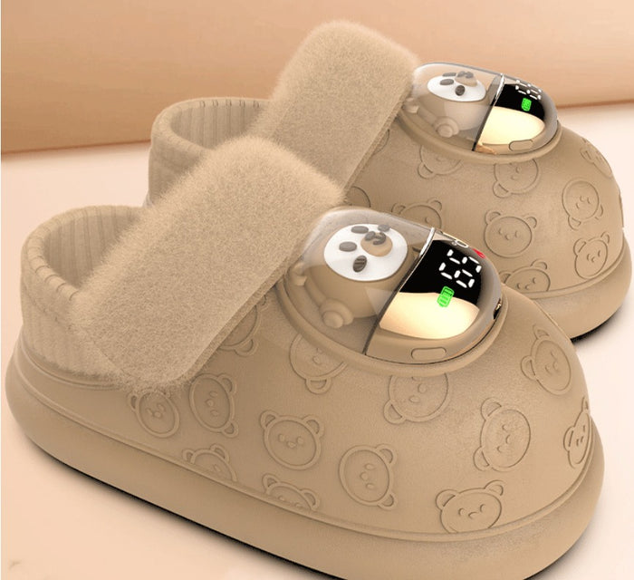Cosycombe Rechargeable Heated Slippers with Washable Fleece Lining