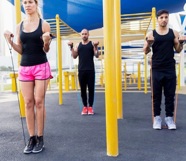Resistance tube band set with handles