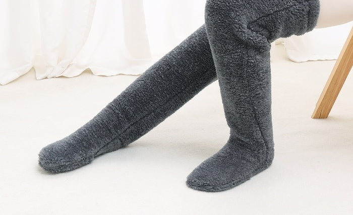 Cosycombe Over the Knee Plush Leg Warmers with Drawstring