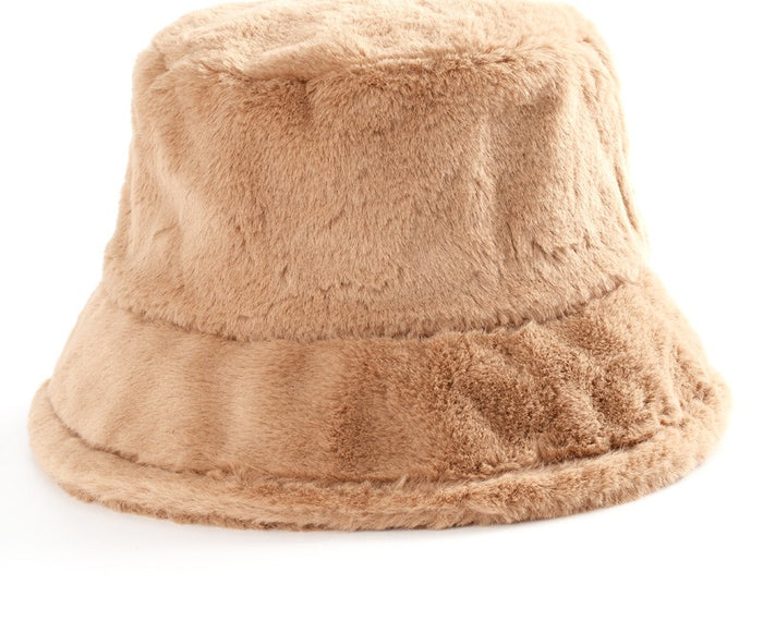 Cosycombe Fluffy Faux Fur Bucket Hat in Bold Prints