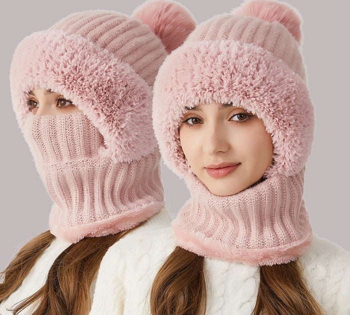 Cosycombe Knitted Hood Hat, Scarf and Face Cover in One