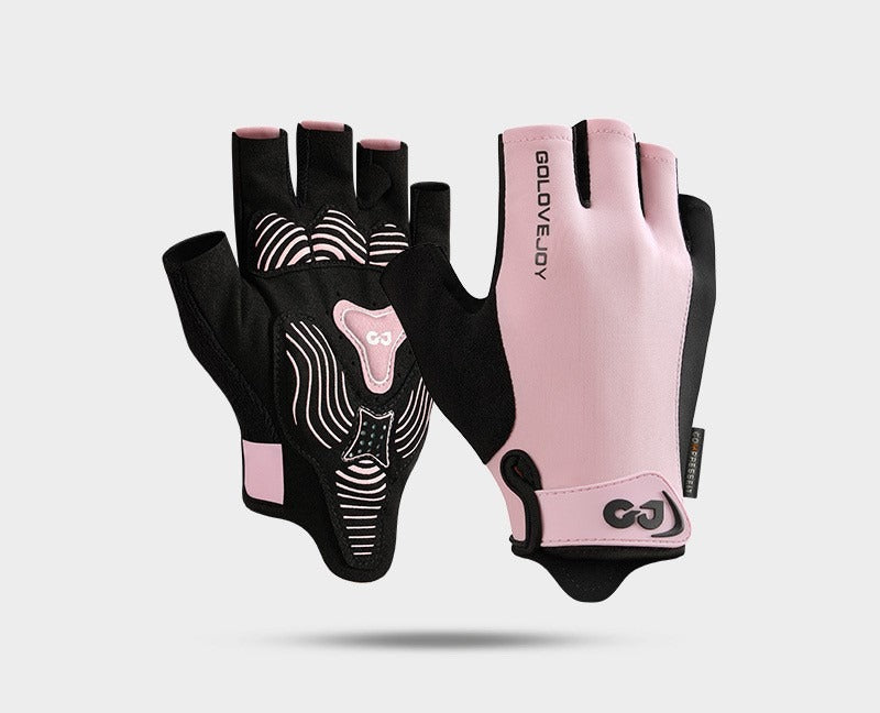 Padded half-finger cycling gloves with mesh back