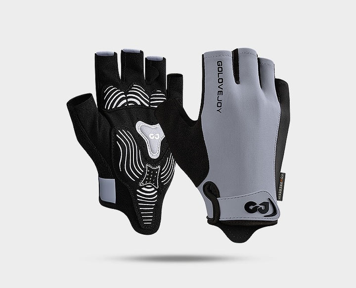 Padded half-finger cycling gloves with mesh back