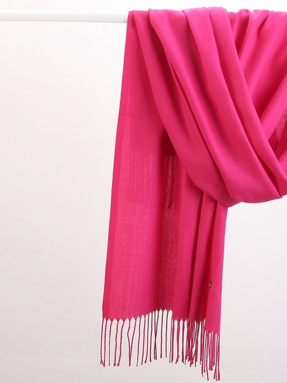 Cosycombe Fringed Cashmere Feel Scarf in 18 Colours