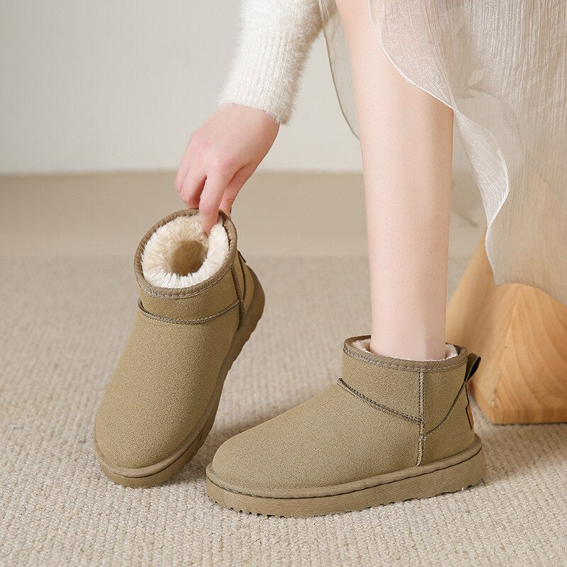 Cosycombe™ Suede Ankle Boots with Warm Faux Fur Lining