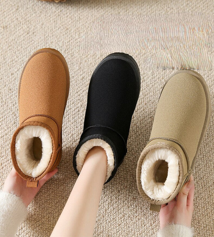 Cosycombe™ Suede Ankle Boots with Warm Faux Fur Lining