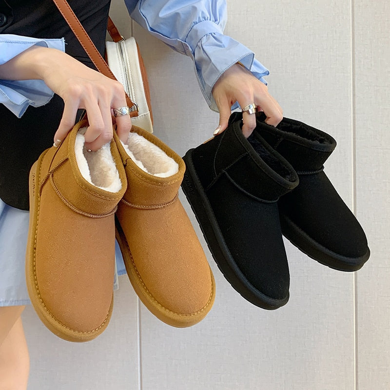 Cosycombe™ Suede Ankle Boots with Warm Faux Fur Lining