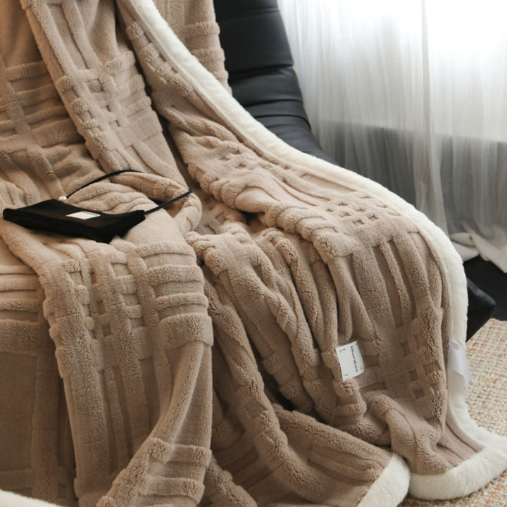 Cosycombe™ Fluffy Jacquard Throw Blanket with 3D Texture