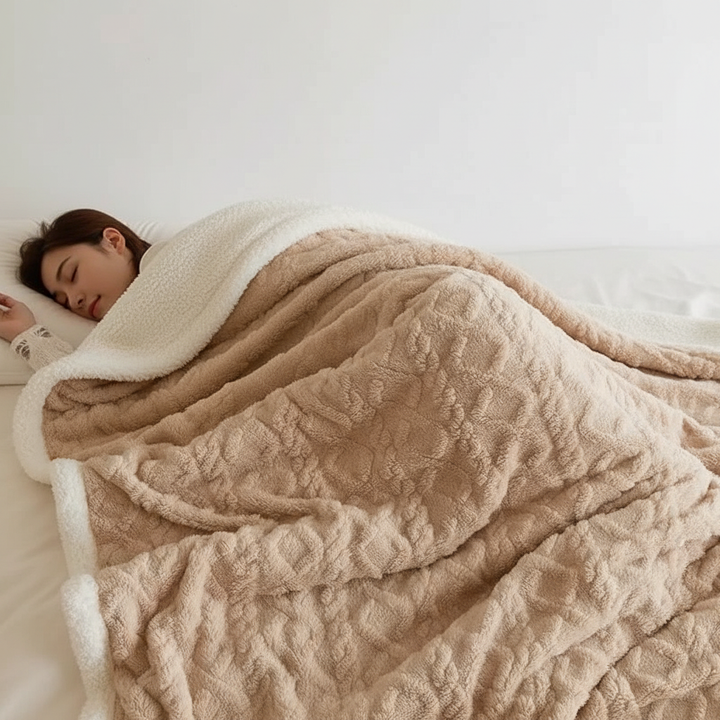 Cosycombe™ Double-Sided Lambswool Fleece Blanket for Cold Nights