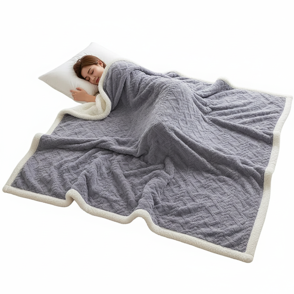 Cosycombe™ Double-Sided Lambswool Fleece Blanket for Cold Nights