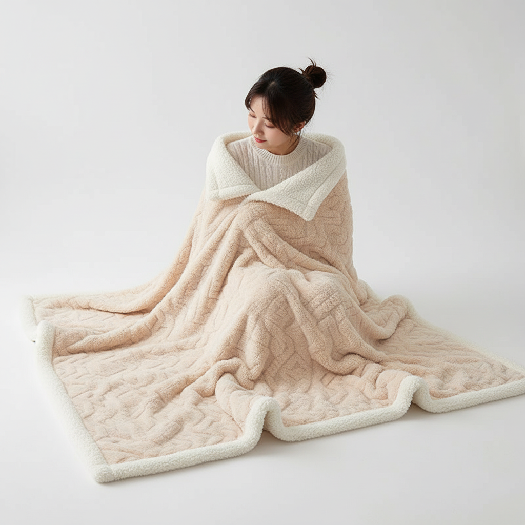 Cosycombe™ Double-Sided Lambswool Fleece Blanket for Cold Nights