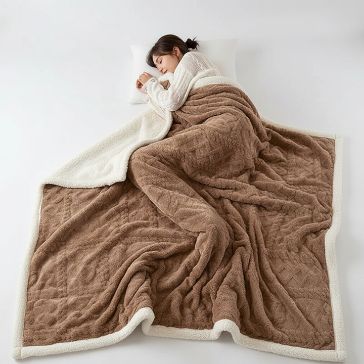 Cosycombe™ Double-Sided Lambswool Fleece Blanket for Cold Nights