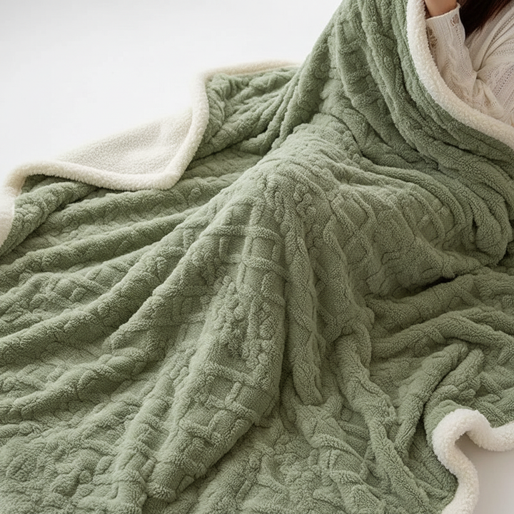 Cosycombe™ Double-Sided Lambswool Fleece Blanket for Cold Nights